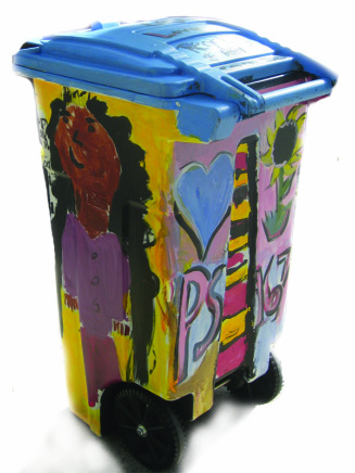 Painted organics bins